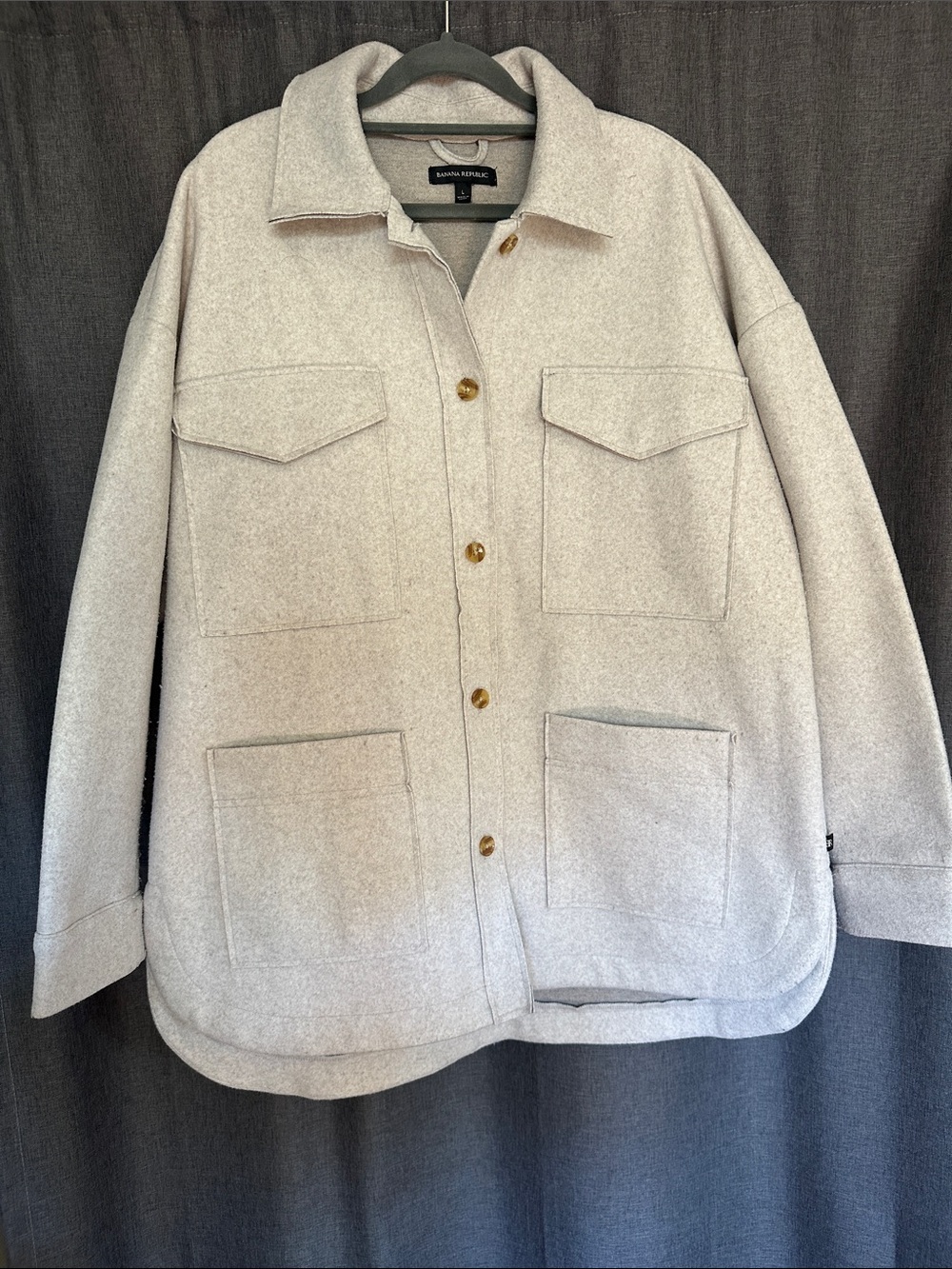 Banana Republic Cream Utility Jacket - Relaxed Fit